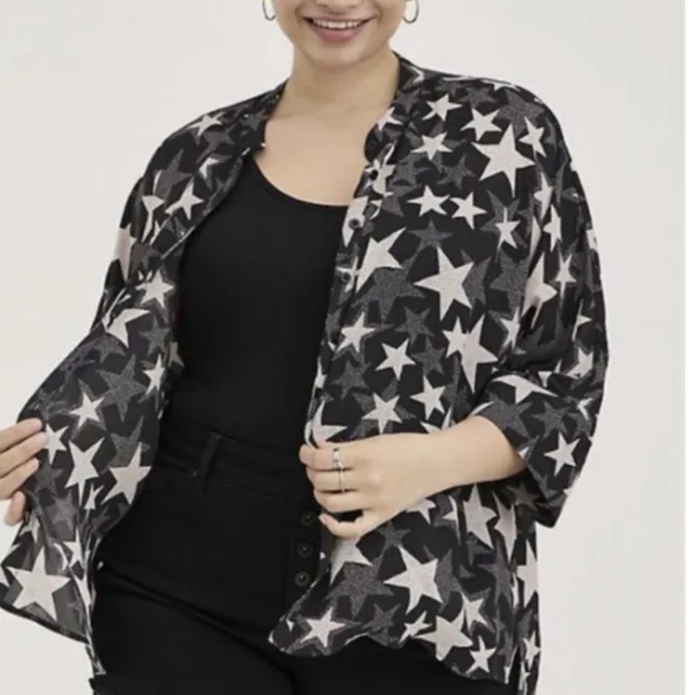 Torrid Chiffon Stars Kimono